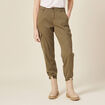 Pantalon éco-responsable vert kaki femme