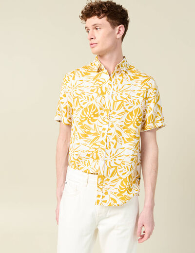 Chemise éco-responsable jaune foncé homme