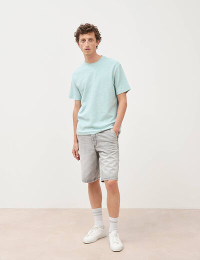 T-shirt manches courtes bleu gris homme