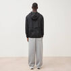 Blouson droit &agrave; capuche manches longues noir homme