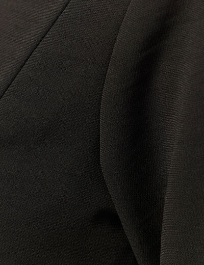 Robe fluide manches longues col rond noir femme