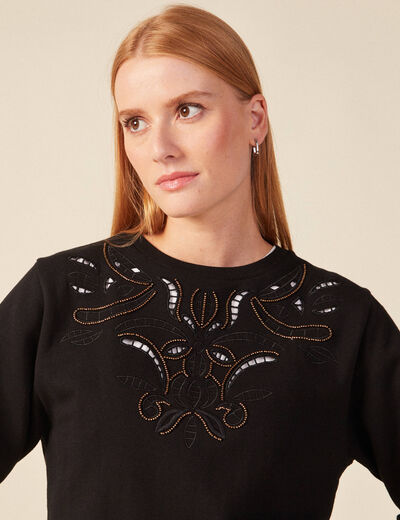 Sweat manches longues noir femme
