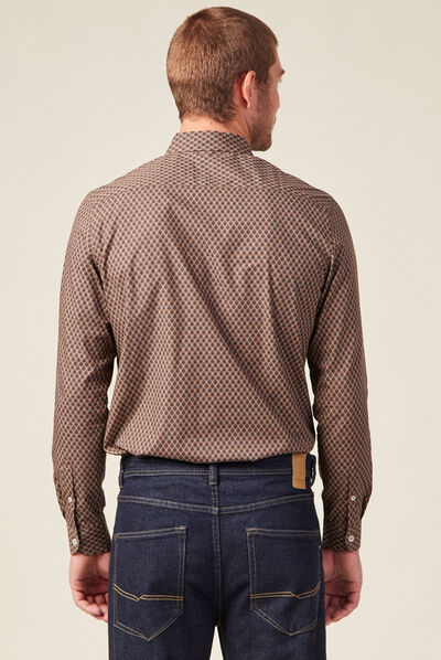 Chemise éco-responsable marron homme