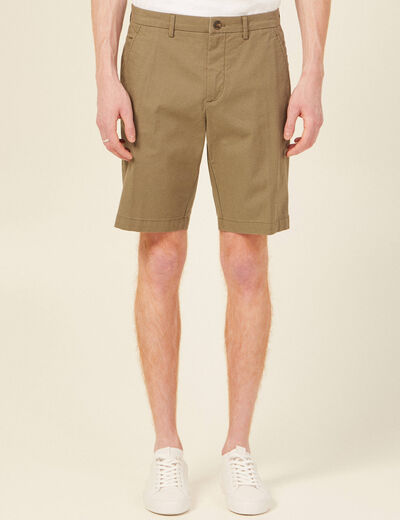 Bermuda droit éco-responsable vert kaki homme