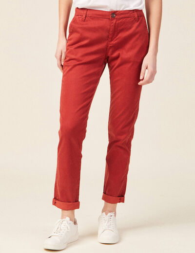 Pantalon chino Instinct orange foncé femme