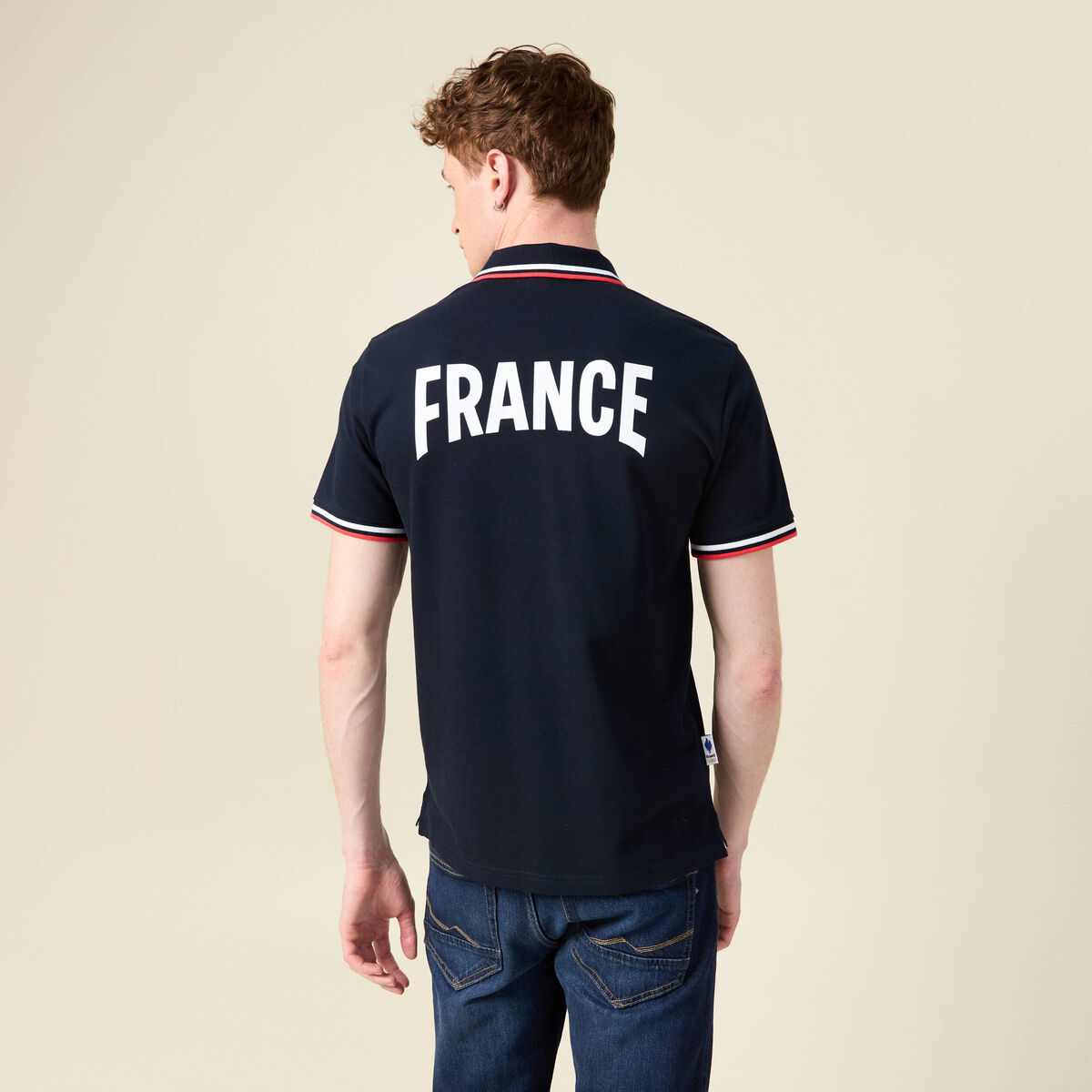 Polo manches courtes bleu marine homme