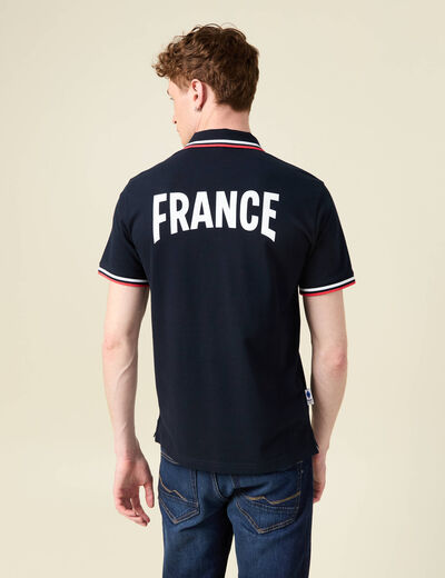 Polo manches courtes bleu marine homme