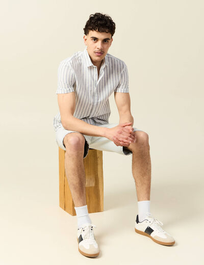 Chemise manches courtes ecru homme