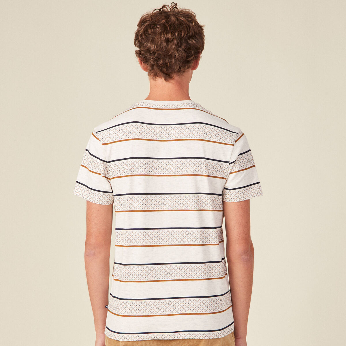T-shirt manches courtes marron homme