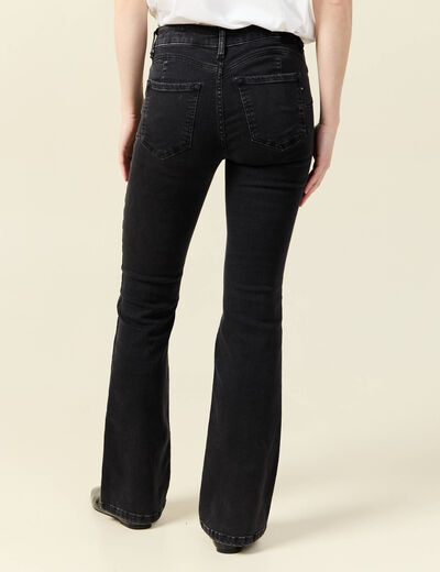Jeans bootcut 5 poches denim gris femme