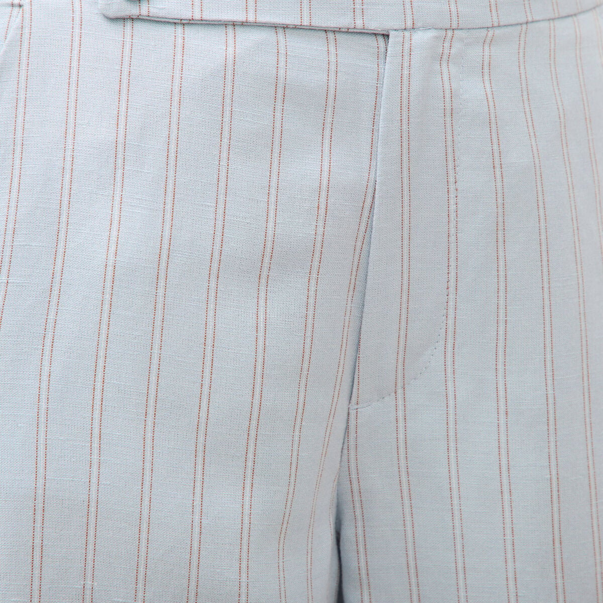 Pantalon large taille haute ceinture bleu ciel femme