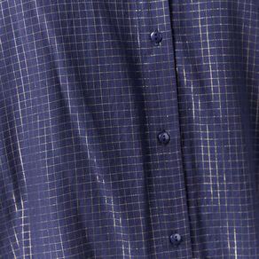 Chemise manches longues fluide bleu marine femme