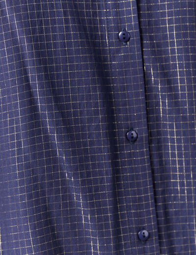 Chemise manches longues fluide bleu marine femme