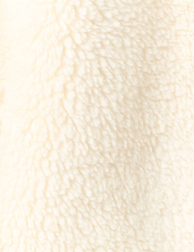 Manteau long laine mouton creme femme
