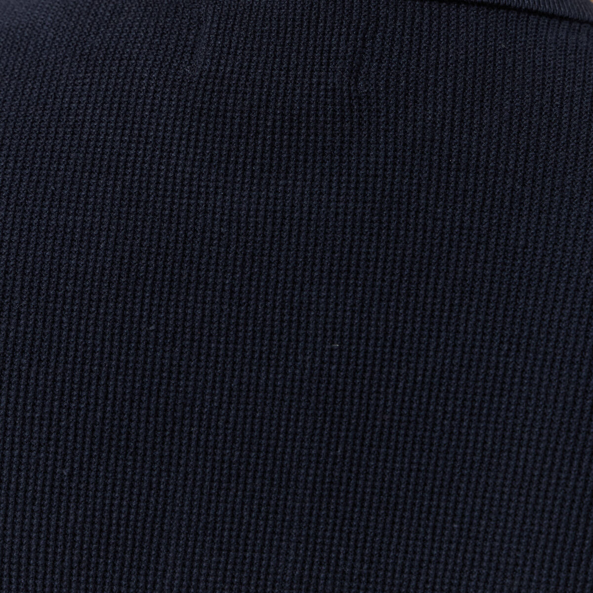 Pull droit col polo manches longues bleu marine homme