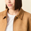 Blouson su&eacute;dine col clout&eacute; beige femme