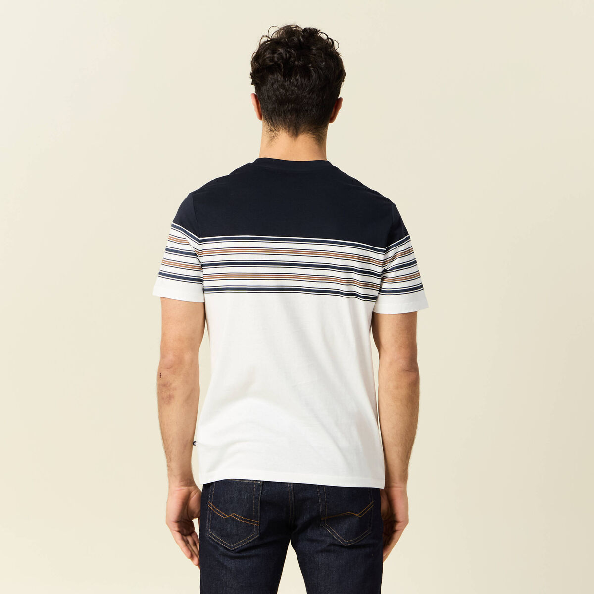 T-shirt manches courtes marron foncé homme