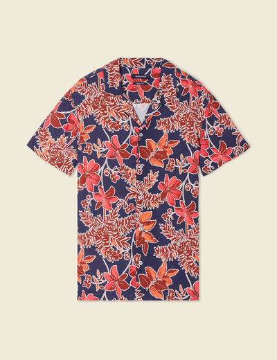 Chemise manches courtes bleu marine homme