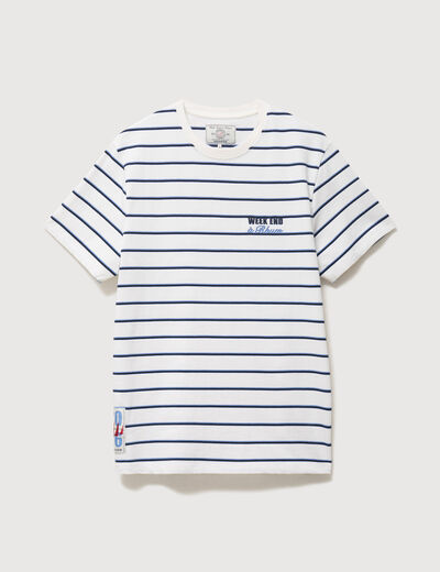 T-shirt en coton ecru homme