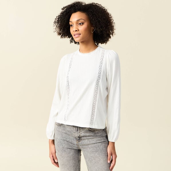 t shirt manches longues ecru femme T-shirt manches longues ecru femme