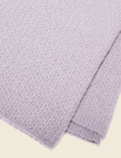 Écharpe tricotée gris clair femme