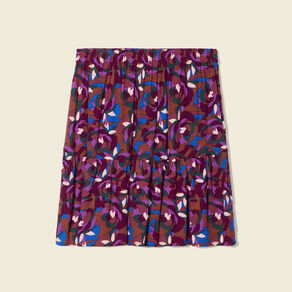Jupe patineuse fluide marron femme