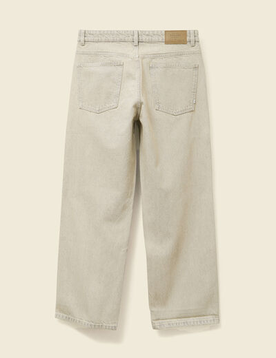 Jeans large 5 poches longueur 32 denim beige homme