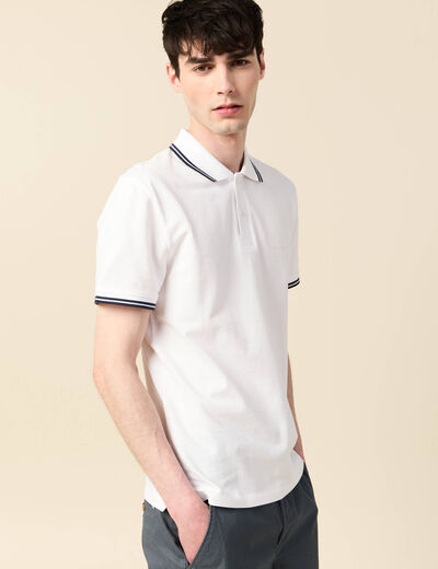Polo éco-responsable blanc homme