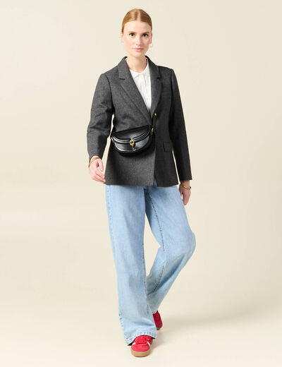 Veste blazer ajustée gris foncé femme
