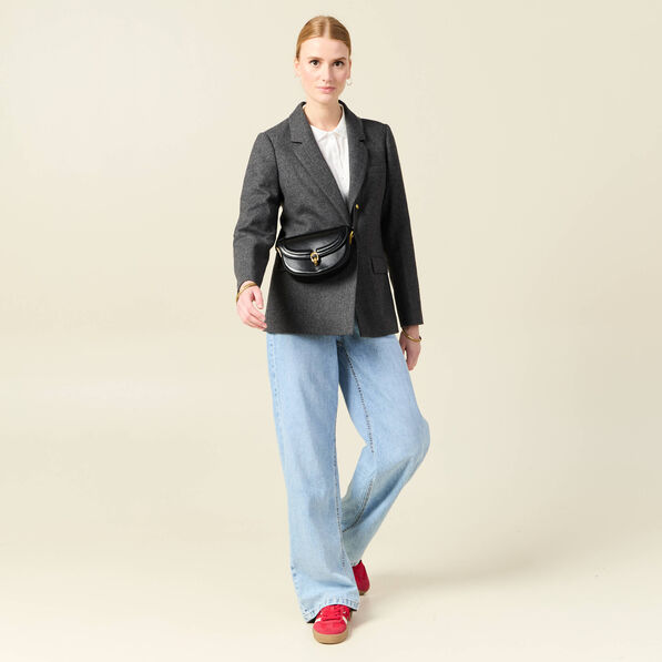 veste blazer ajustee gris fonce femme Veste blazer ajustée gris foncé femme