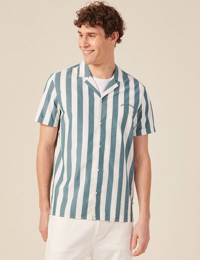 Chemise éco-responsable vert foncé homme
