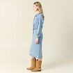 Robe midi droite en jean denim used femme