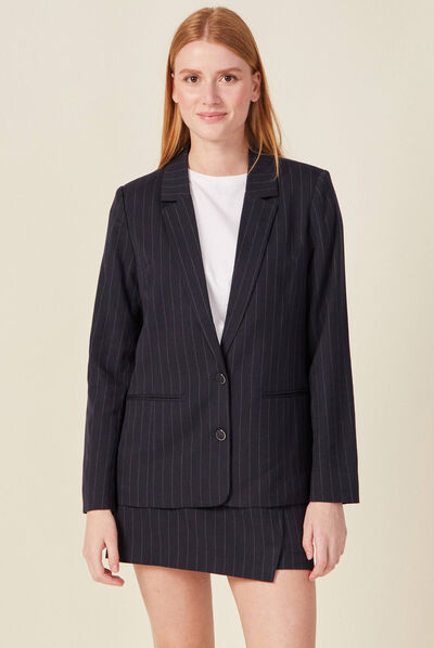 Veste blazer éco-responsable bleu femme