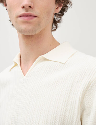 Polo manches courtes ecru homme
