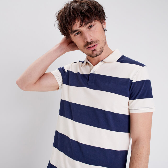 Polo manches courtes bleu marine homme