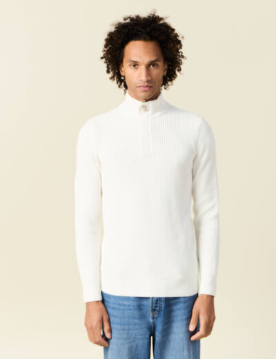 Pull manches longues ecru homme
