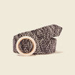 Ceinture large tressée noir femme