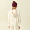 Sweat &agrave; capuche manches longues creme femme
