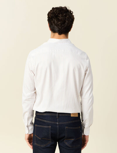 Chemise manches longues beige homme
