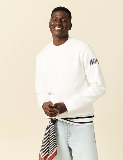 Sweat manches longues ecru homme
