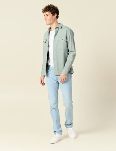 Jeans straight denim snow bleach homme