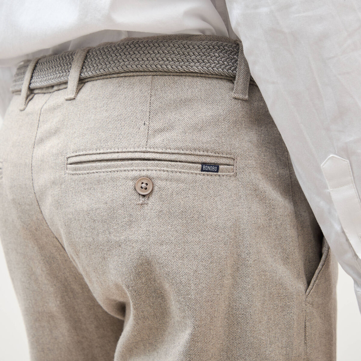 Pantalon chino avec ceinture beige homme