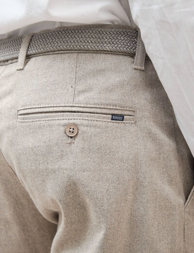 Pantalon chino avec ceinture beige homme