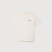 T-shirt droit en coton col rond ecru homme