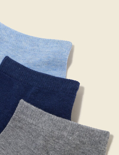 Lot de 3 paires de chaussettes bleu gris homme