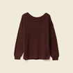 Pull manches longues marron femme