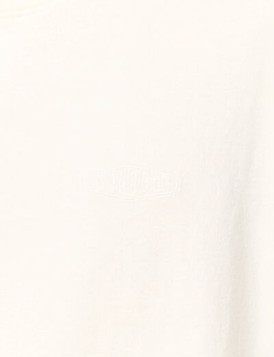 T-shirt ample en coton manches courtes ecru homme