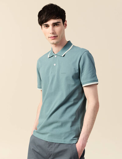 Polo éco-responsable vert foncé homme