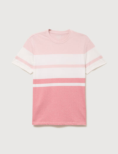 T-shirt manches courtes rose poudr&eacute;e homme