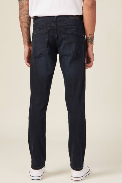 Jeans slim éco-responsable denim blue black homme
